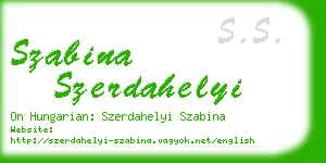 szabina szerdahelyi business card